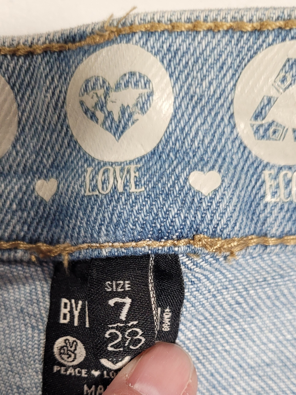 Rewash Light Blue Distressed High-Rise Jean Shorts - Picture 4 of 5